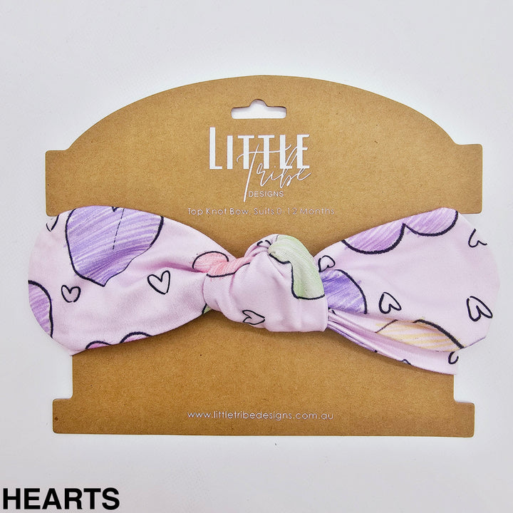 Bamboo Topknot Headband - Assorted Hearts Beanies & Headbands