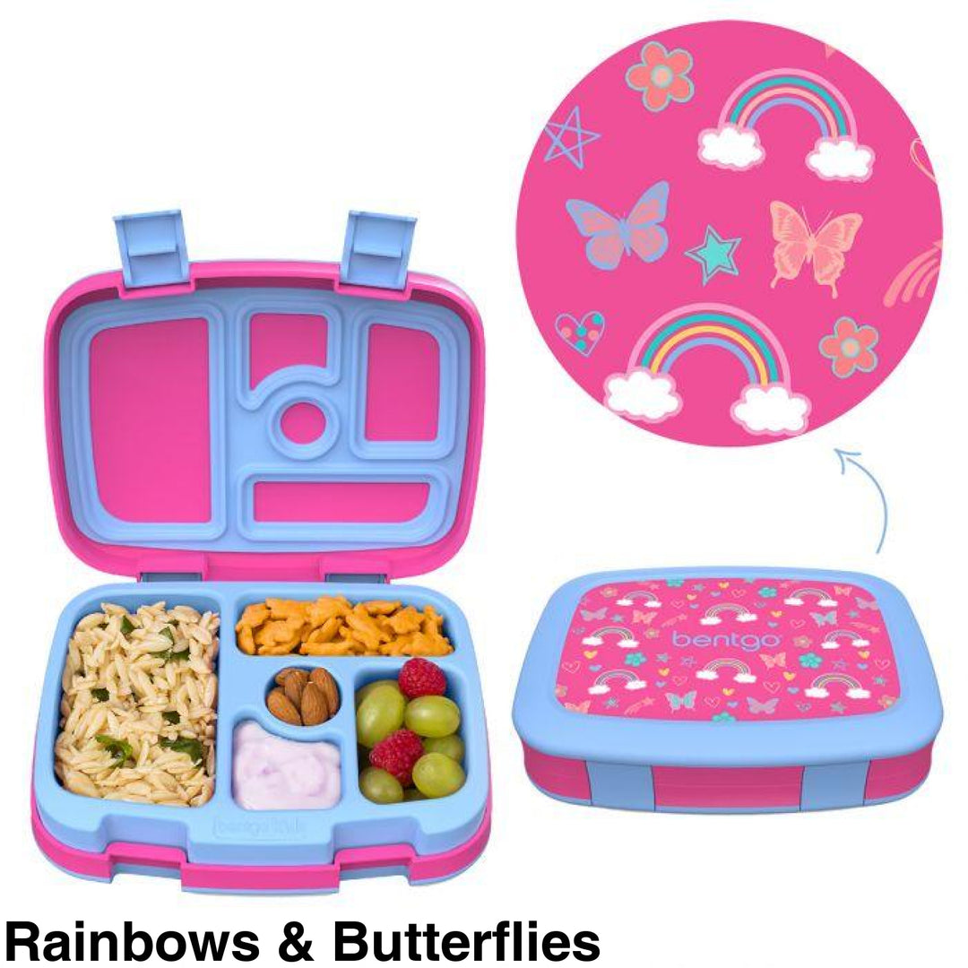 Bentgo Kids Leak-Proof Print Bento Lunch Box Rainbows & Butterflies