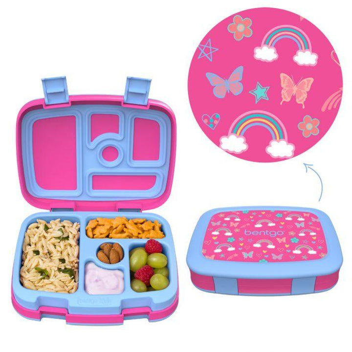 Bentgo Kids Leak-Proof Print Bento Lunch Box Rainbows & Butterflies
