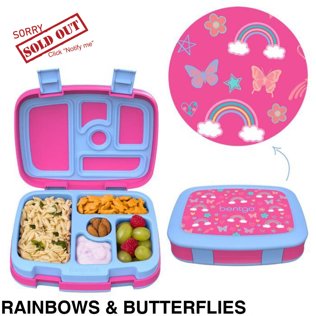 Bentgo Kids Leak-Proof Print Bento Lunch Box Rainbows & Butterflies