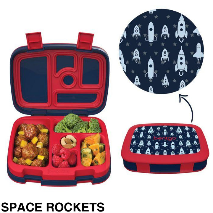 Bentgo Kids Leak-Proof Print Bento Lunch Box Space Rockets
