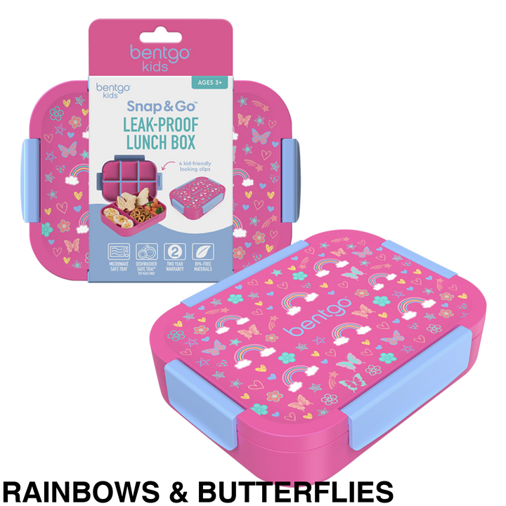 Bentgo Kid’s Snap & Go Lunch Box Rainbows Butterflies