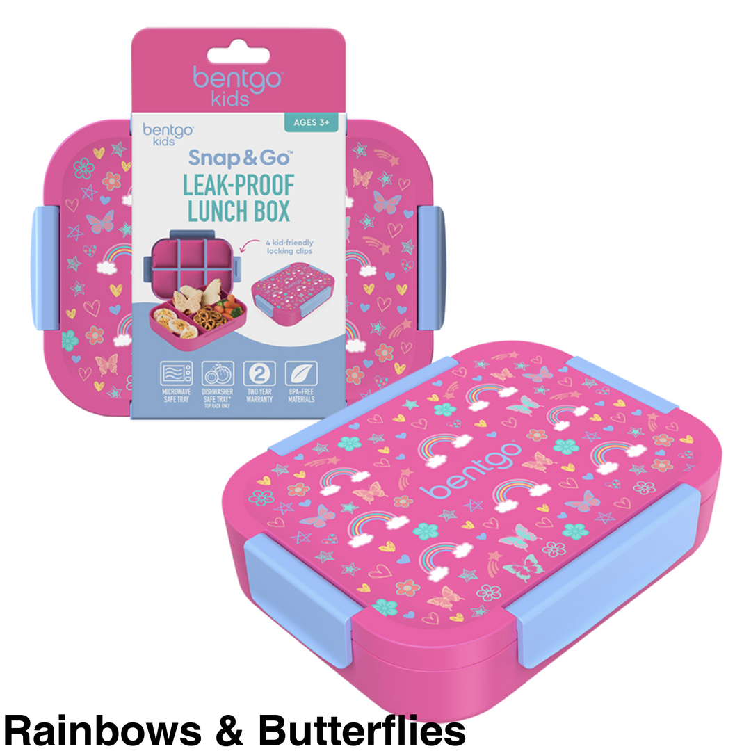 Bentgo Kid’s Snap & Go Lunch Box Rainbows Butterflies