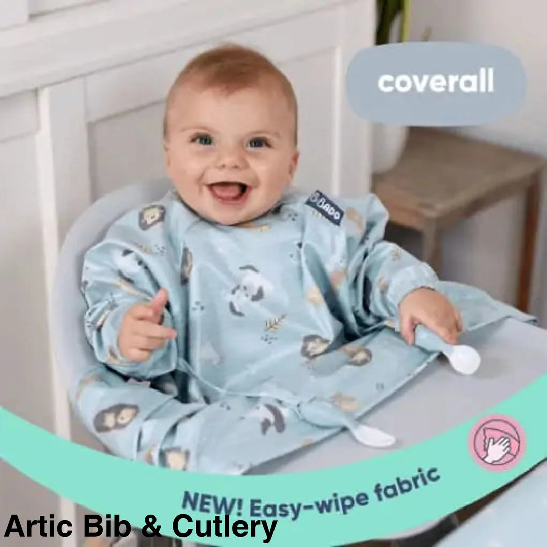 Bibado Baby Weaning Coverall Bib & Cutlery Set Artic