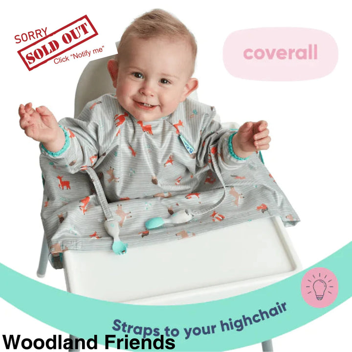 Bibado Baby Weaning Coverall Bib Woodland Friends