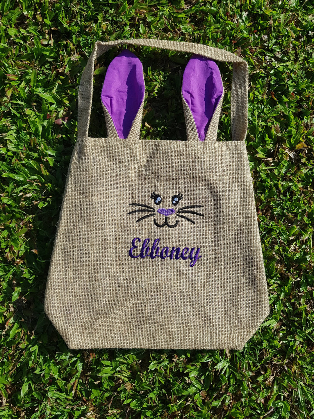 Bunny Bag Purple Burlap