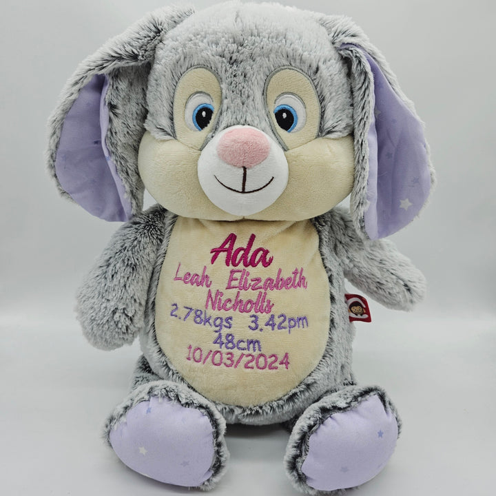 Bunny Grey With Lilac Stars Cubbie