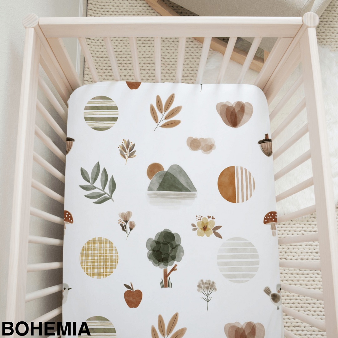 Cotton Jersey Fitted Cot Sheet - Assorted Bohemia Sheets