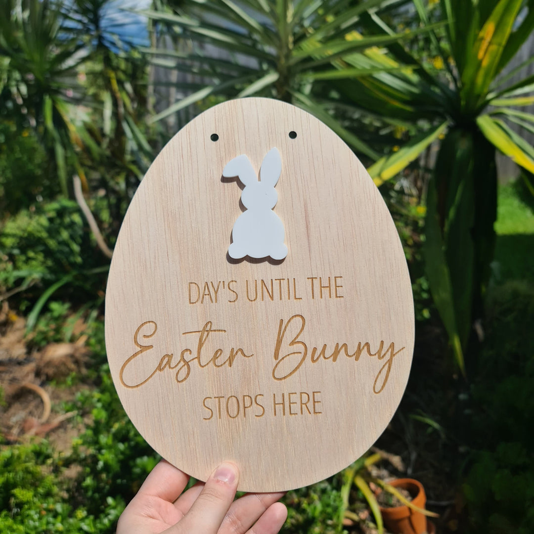 Days Until Easter Bunny Sign