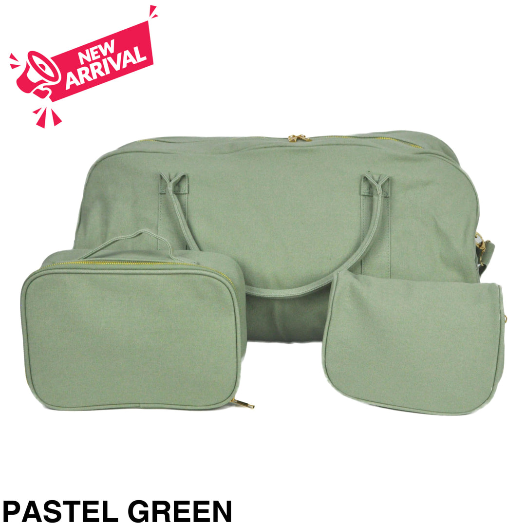 Duffle Bag and Travel Gift Set Pastel Green