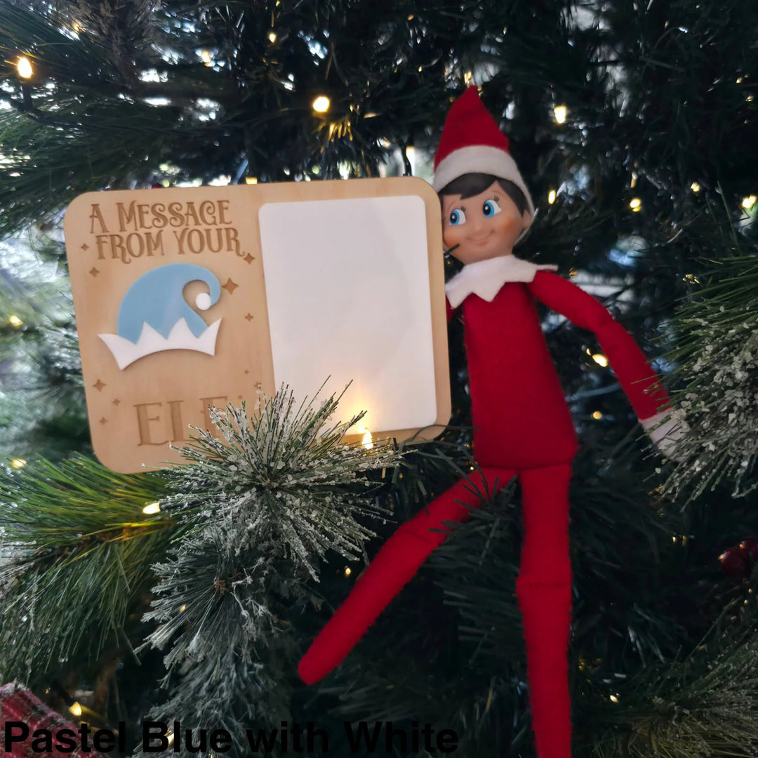 Elf Message Board Pastel Blue with White