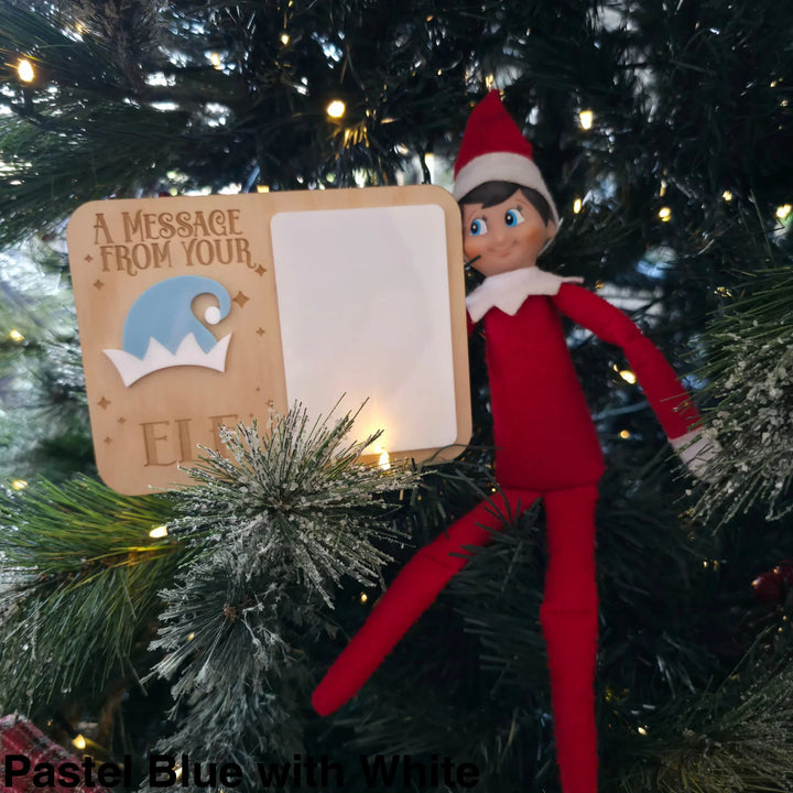 Elf Message Board Pastel Blue with White