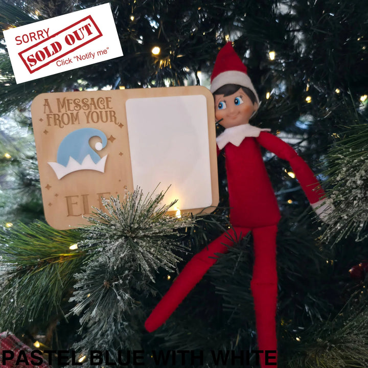 Elf Message Board Pastel Blue with White