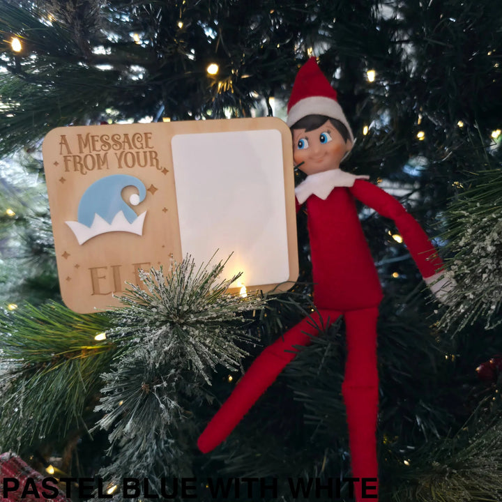 Elf Message Board Pastel Blue with White