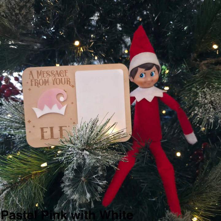Elf Message Board Pastel Pink with White