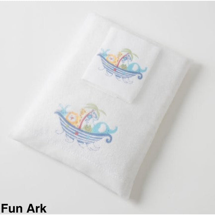 Embroidered Baby Towel & Face Washer Gift Set Fun Ark