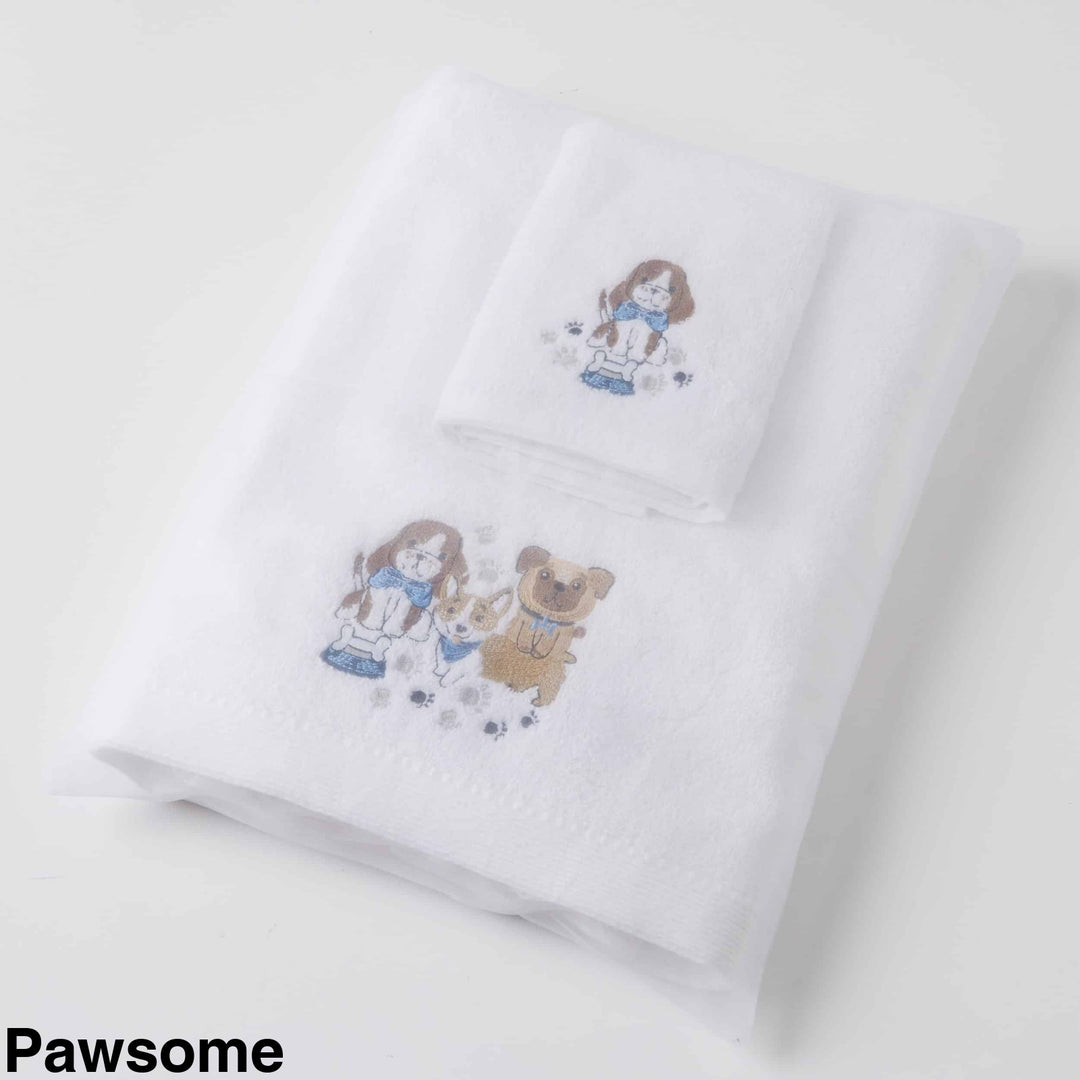 Embroidered Baby Towel & Face Washer Gift Set Pawsome