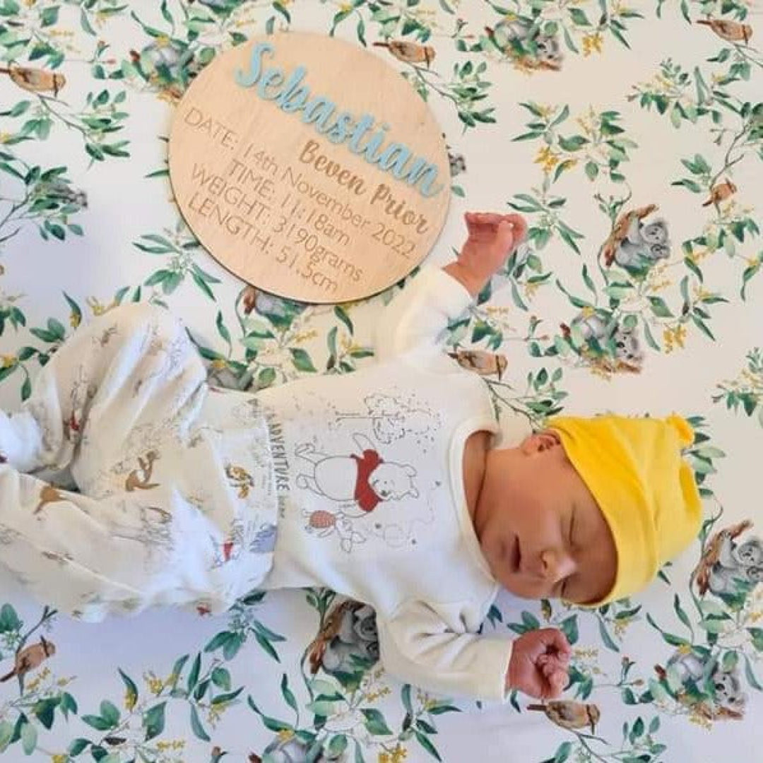 Engraved Birth Detail Plaque With Acrylic Name
