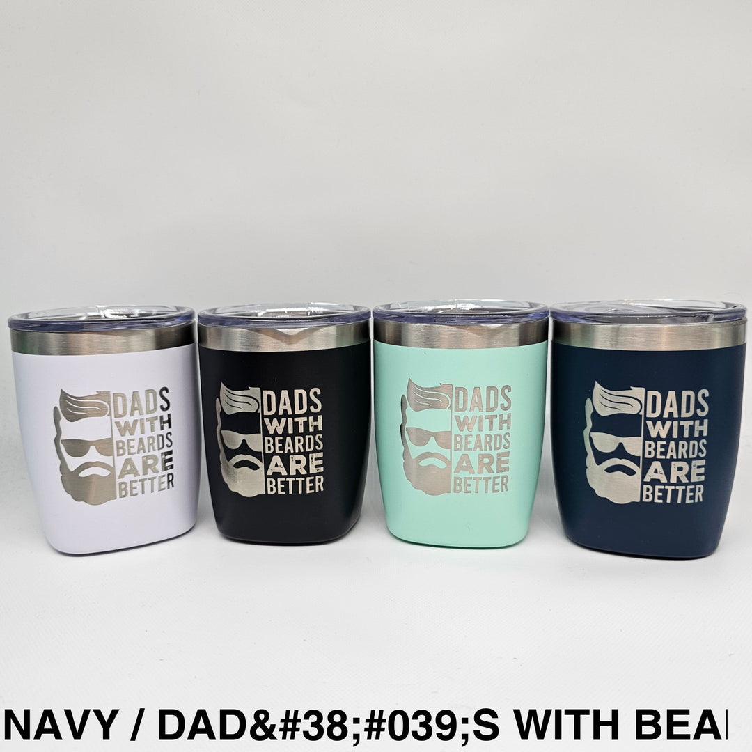 Father’s Day Insulated 300Ml Tumbler Navy / Dad’s With Beards