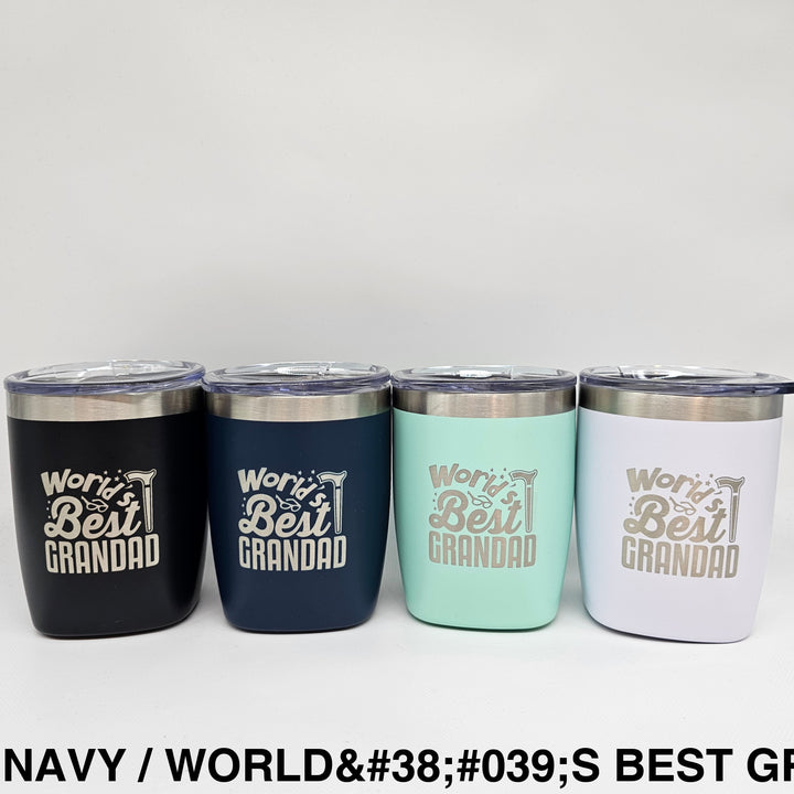 Father’s Day Insulated 300Ml Tumbler Navy / World’s Best Grandad