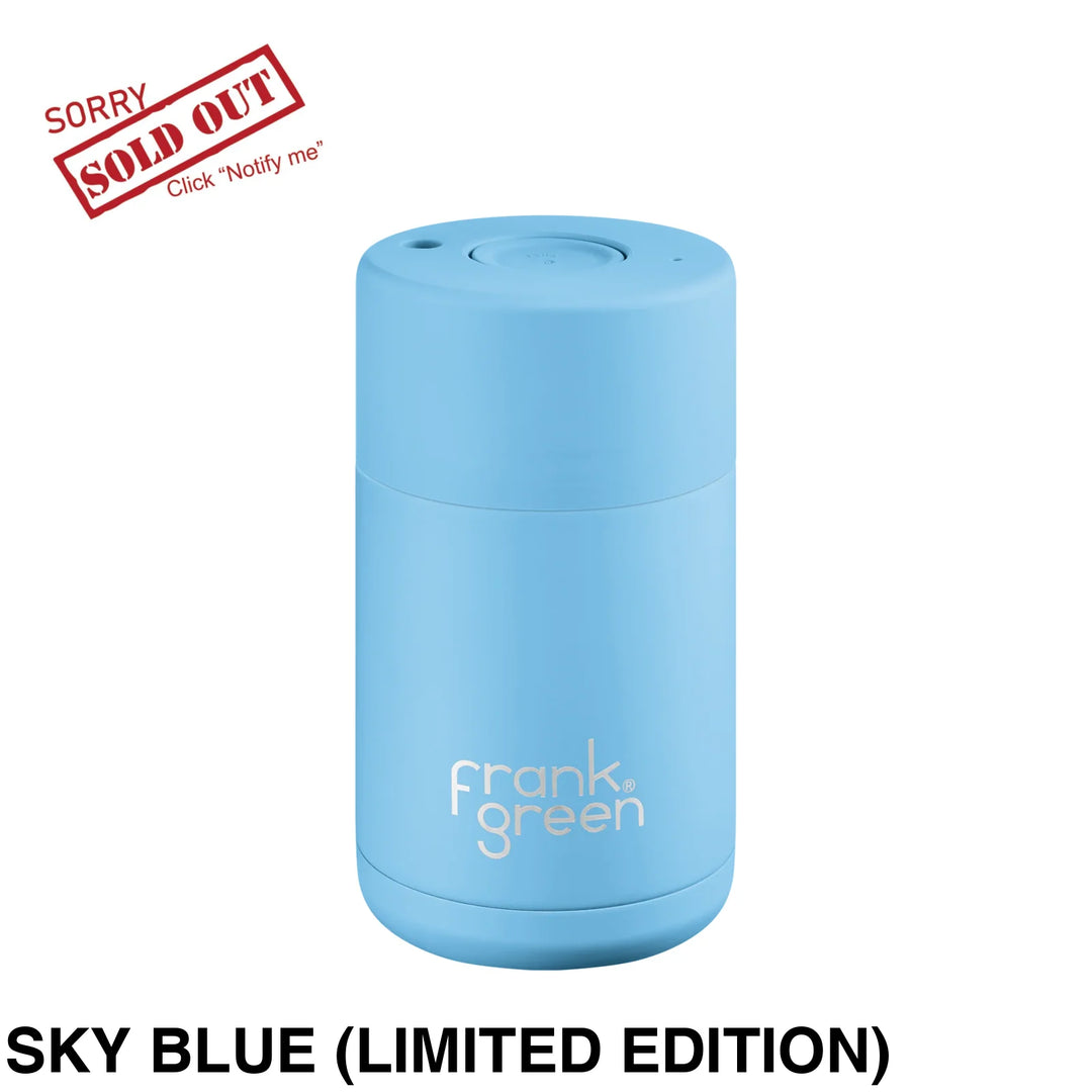 Frank Green 10Oz (295Ml) Stainless Steel Ceramic Reusable Cup Sky Blue (Limited Edition) *Preorder