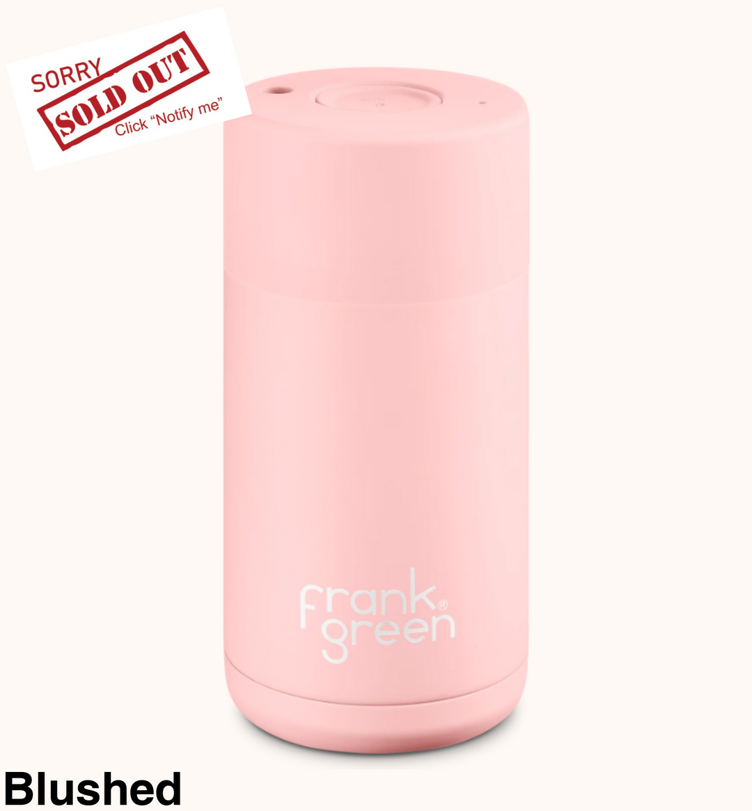 Frank Green 12Oz (355Ml) Stainless Steel Ceramic Reusable Cup Blushed