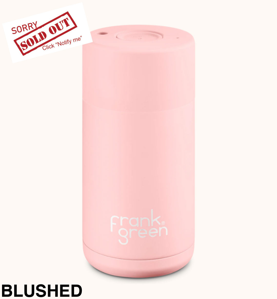 Frank Green 12Oz (355Ml) Stainless Steel Ceramic Reusable Cup Blushed