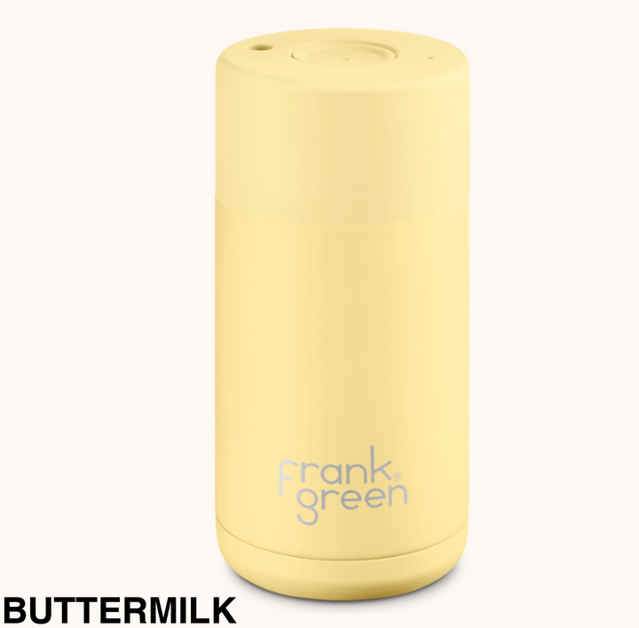 Frank Green 12Oz (355Ml) Stainless Steel Ceramic Reusable Cup Buttermilk