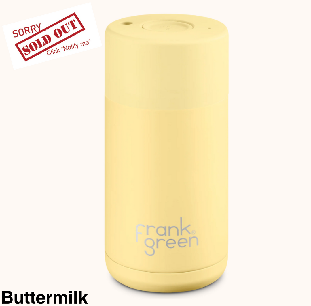 Frank Green 12Oz (355Ml) Stainless Steel Ceramic Reusable Cup Buttermilk