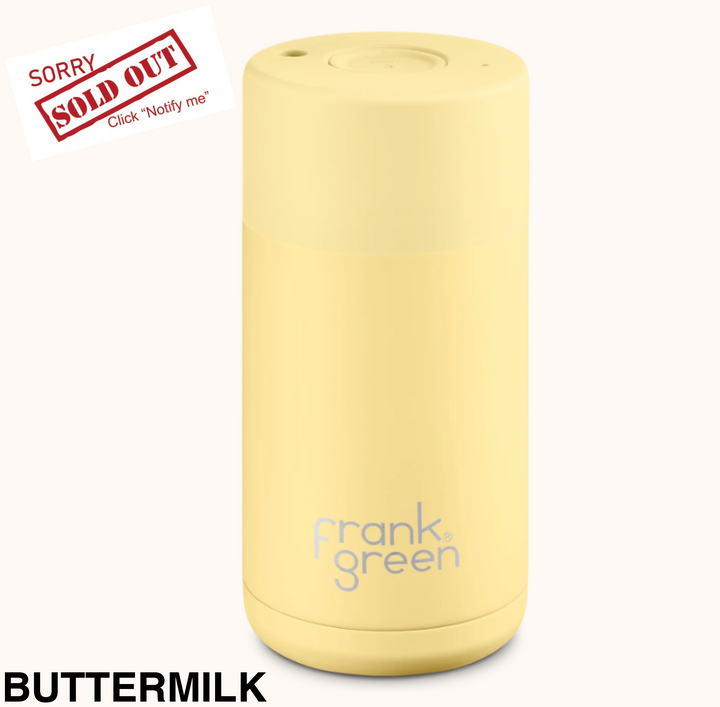Frank Green 12Oz (355Ml) Stainless Steel Ceramic Reusable Cup Buttermilk