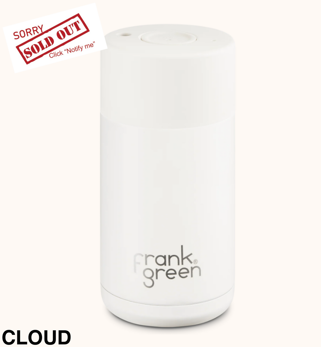 Frank Green 12Oz (355Ml) Stainless Steel Ceramic Reusable Cup Cloud