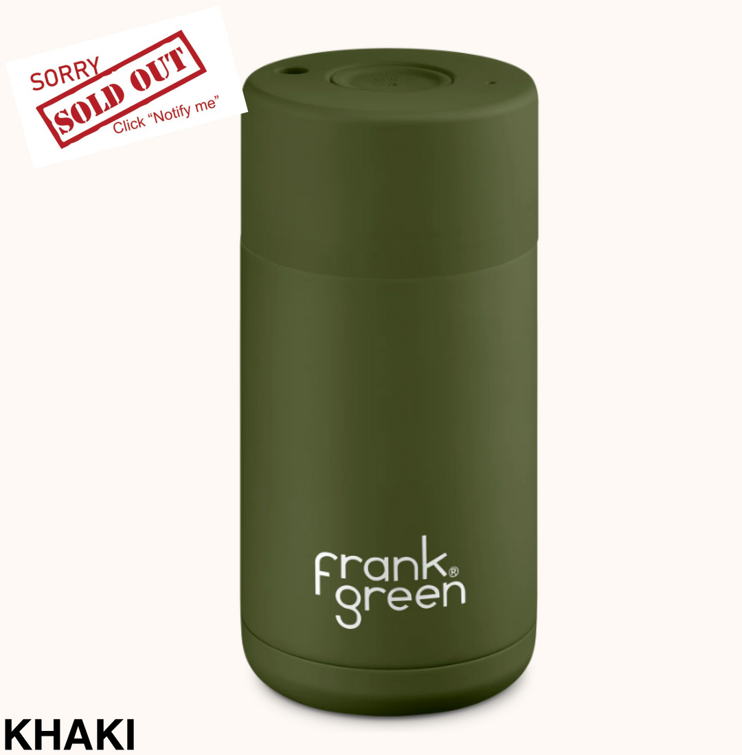 Frank Green 12Oz (355Ml) Stainless Steel Ceramic Reusable Cup Khaki