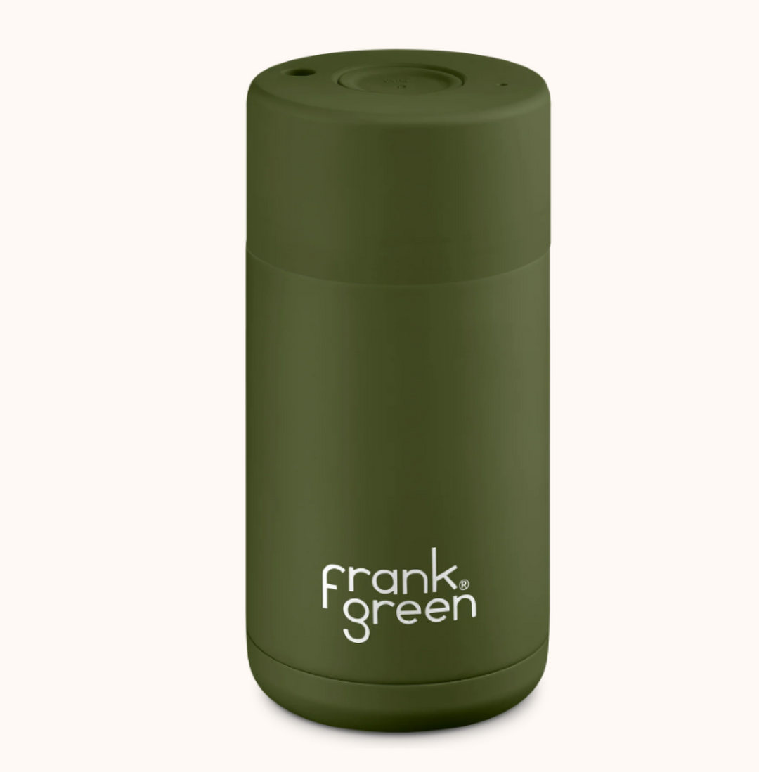 Frank Green 12Oz (355Ml) Stainless Steel Ceramic Reusable Cup Khaki
