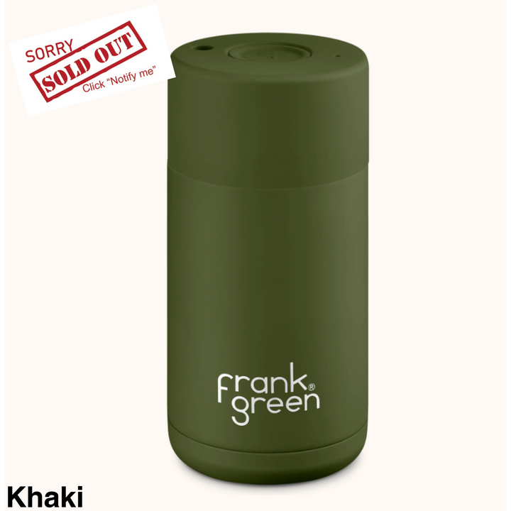 Frank Green 12Oz (355Ml) Stainless Steel Ceramic Reusable Cup Khaki