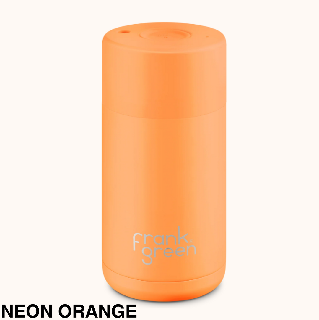 Frank Green 12Oz (355Ml) Stainless Steel Ceramic Reusable Cup Neon Orange