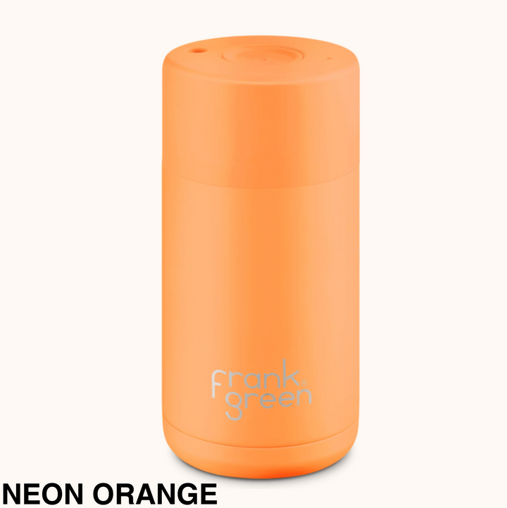 Frank Green 12Oz (355Ml) Stainless Steel Ceramic Reusable Cup Neon Orange