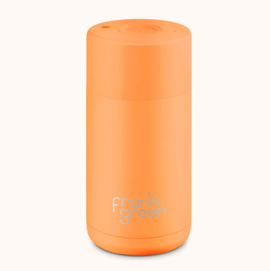 Frank Green 12Oz (355Ml) Stainless Steel Ceramic Reusable Cup Neon Orange