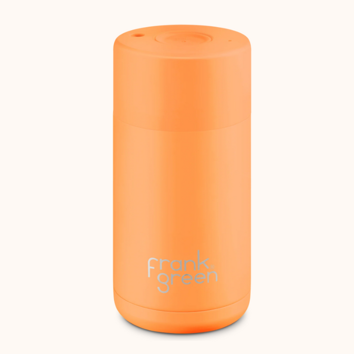 Frank Green 12Oz (355Ml) Stainless Steel Ceramic Reusable Cup Neon Orange