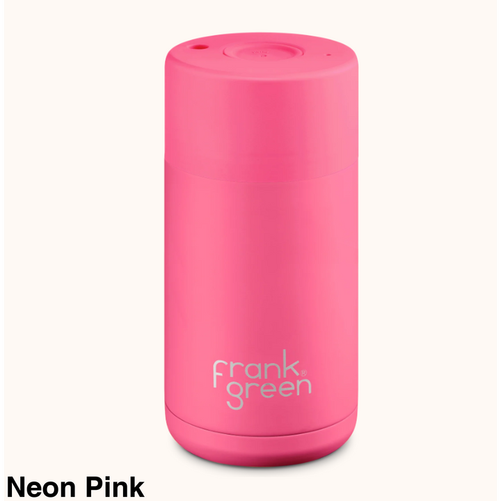 Frank Green 12Oz (355Ml) Stainless Steel Ceramic Reusable Cup Neon Pink