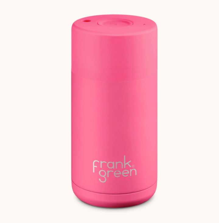 Frank Green 12Oz (355Ml) Stainless Steel Ceramic Reusable Cup Neon Pink