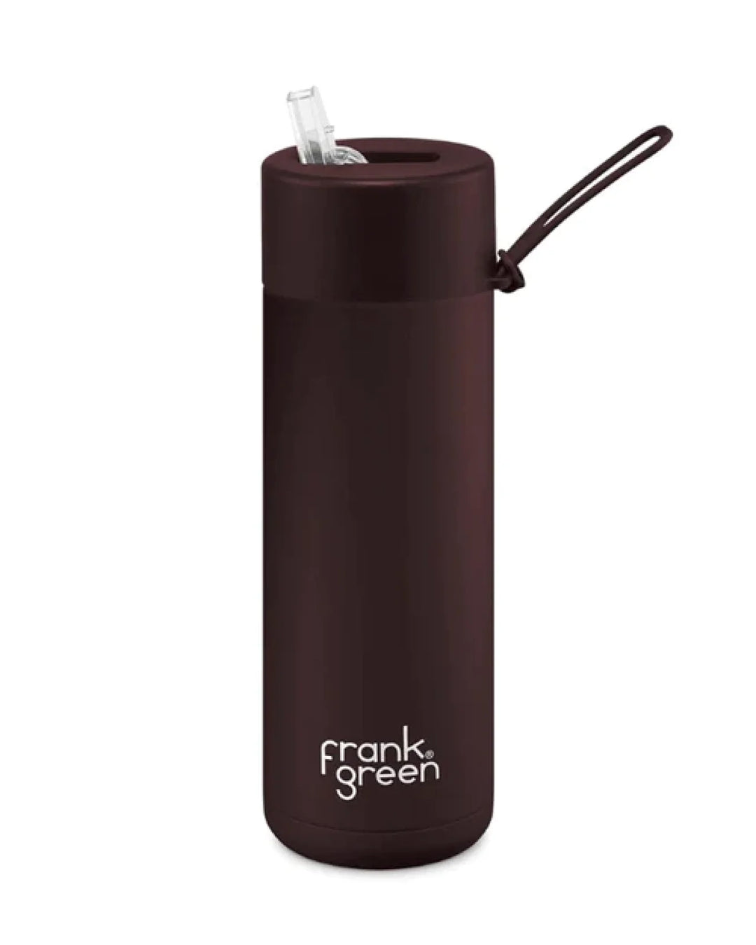 Frank Green 20Oz (595Ml) Stainless Steel Ceramic Reusable Straw Bottle Chocolate
