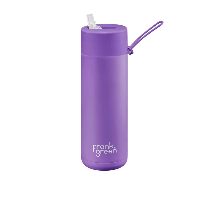 Frank Green 20Oz (595Ml) Stainless Steel Ceramic Reusable Straw Bottle Cosmic Purple