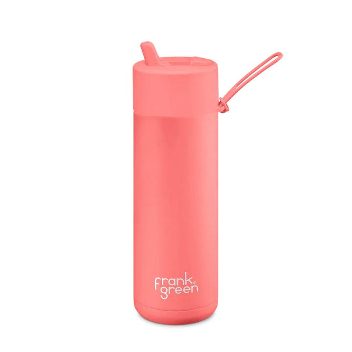Frank Green 20Oz (595Ml) Stainless Steel Ceramic Reusable Straw Bottle Sweet Peach