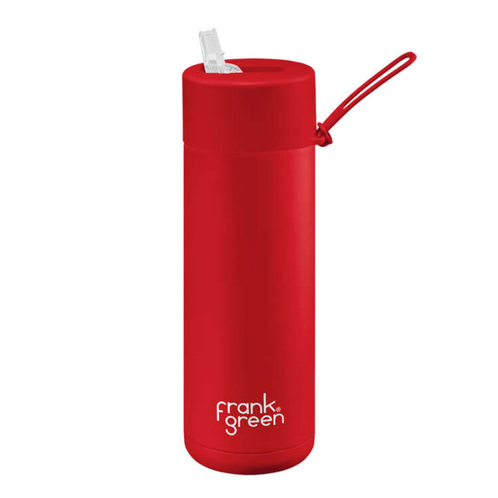 Frank Green 20Oz (595Ml) Stainless Steel Ceramic Reusable Straw Bottle Atomic Red