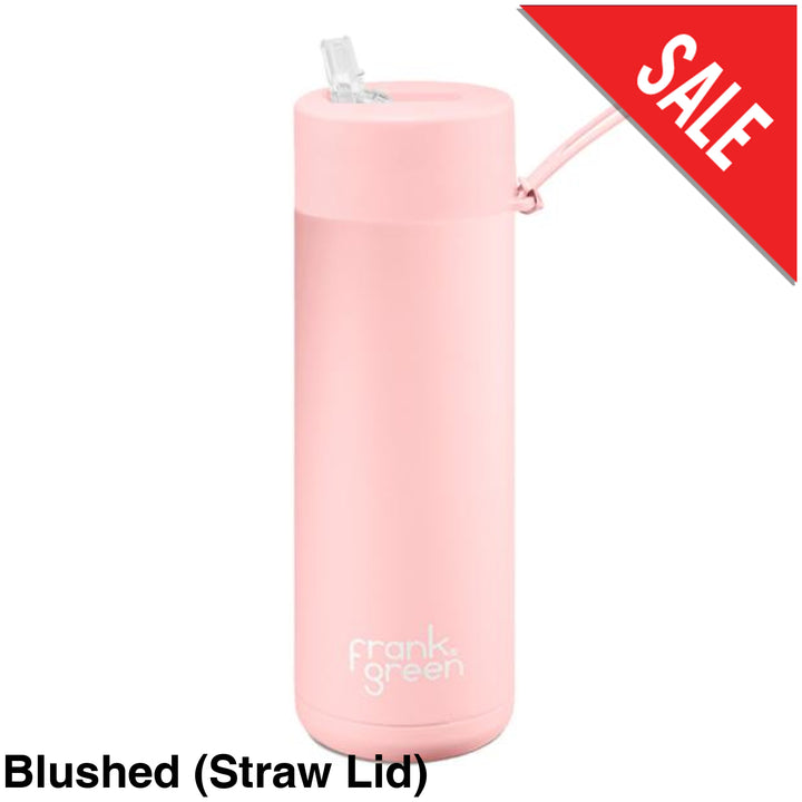 Frank Green 20Oz (595Ml) Stainless Steel Ceramic Reusable Straw Bottle Blushed