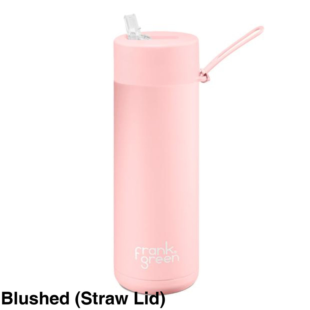 Frank Green 20Oz (595Ml) Stainless Steel Ceramic Reusable Straw Bottle Blushed