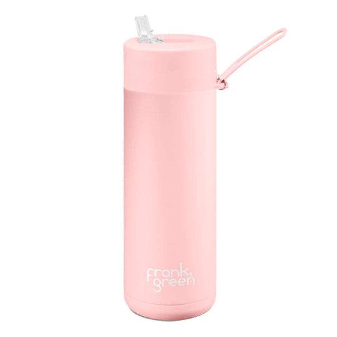 Frank Green 20Oz (595Ml) Stainless Steel Ceramic Reusable Straw Bottle Blushed
