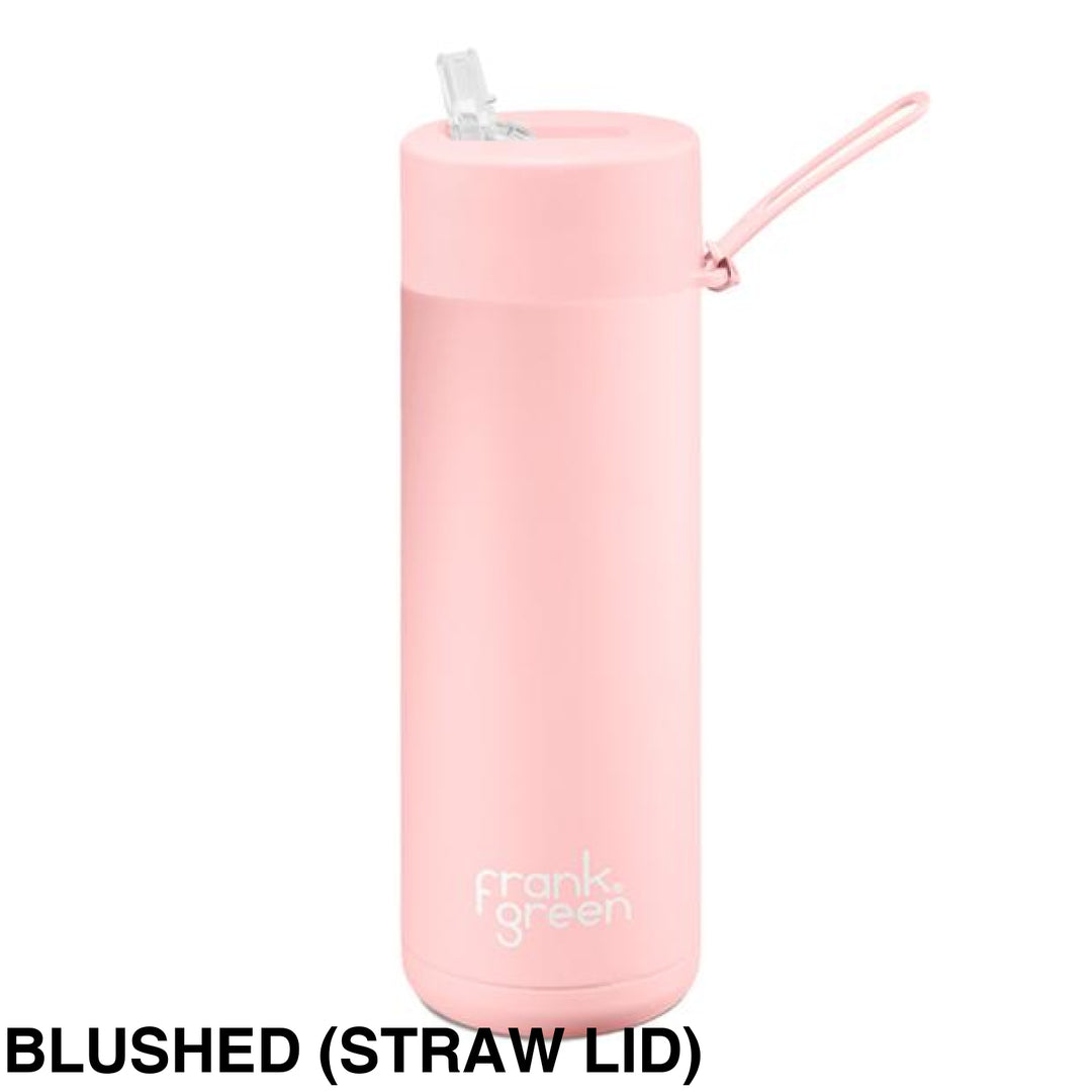 Frank Green 20Oz (595Ml) Stainless Steel Ceramic Reusable Straw Bottle Blushed