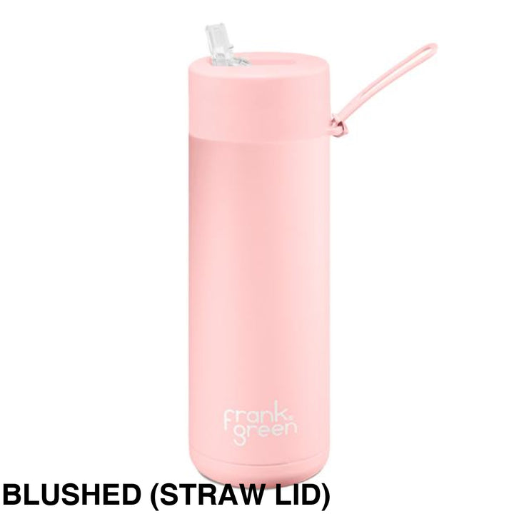 Frank Green 20Oz (595Ml) Stainless Steel Ceramic Reusable Straw Bottle Blushed