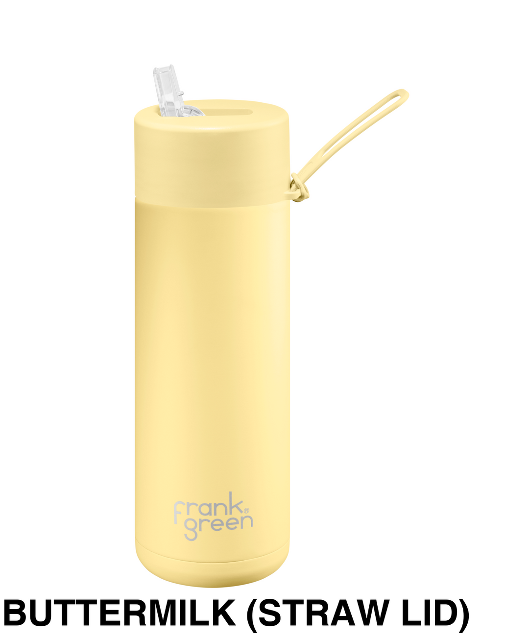 Frank Green 20Oz (595Ml) Stainless Steel Ceramic Reusable Straw Bottle Buttermilk